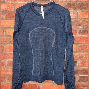 Lululemon Long Sleeve Seam-Detail Athletic Top - Navy